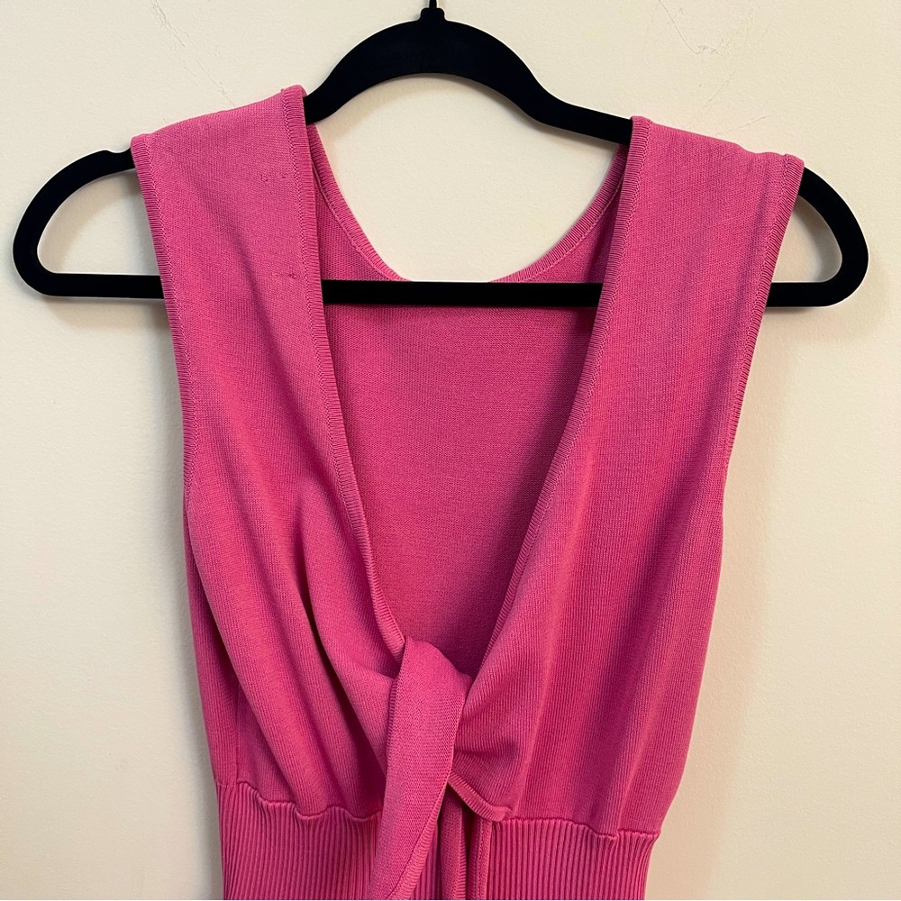 Eva Mendes for New York & Company Sleeveless Blouson Tied V-Back Knit Dress - XS - Picture 6 of 13